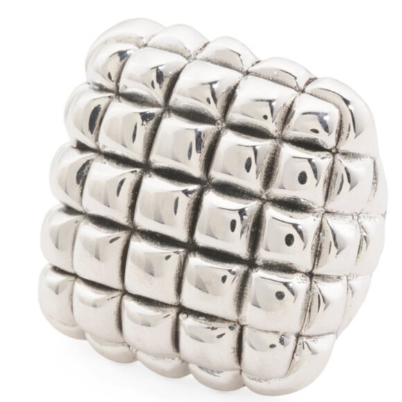 INDIGO FALLS Made In Thailand Sterling Silver 925 Electroform Waffle Ring Sz.7.5 - Picture 6 of 14